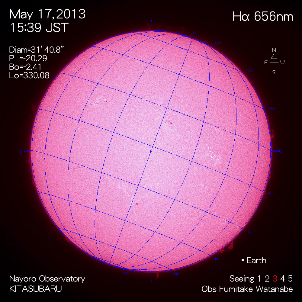 2013年5月17日Hα波長の太陽