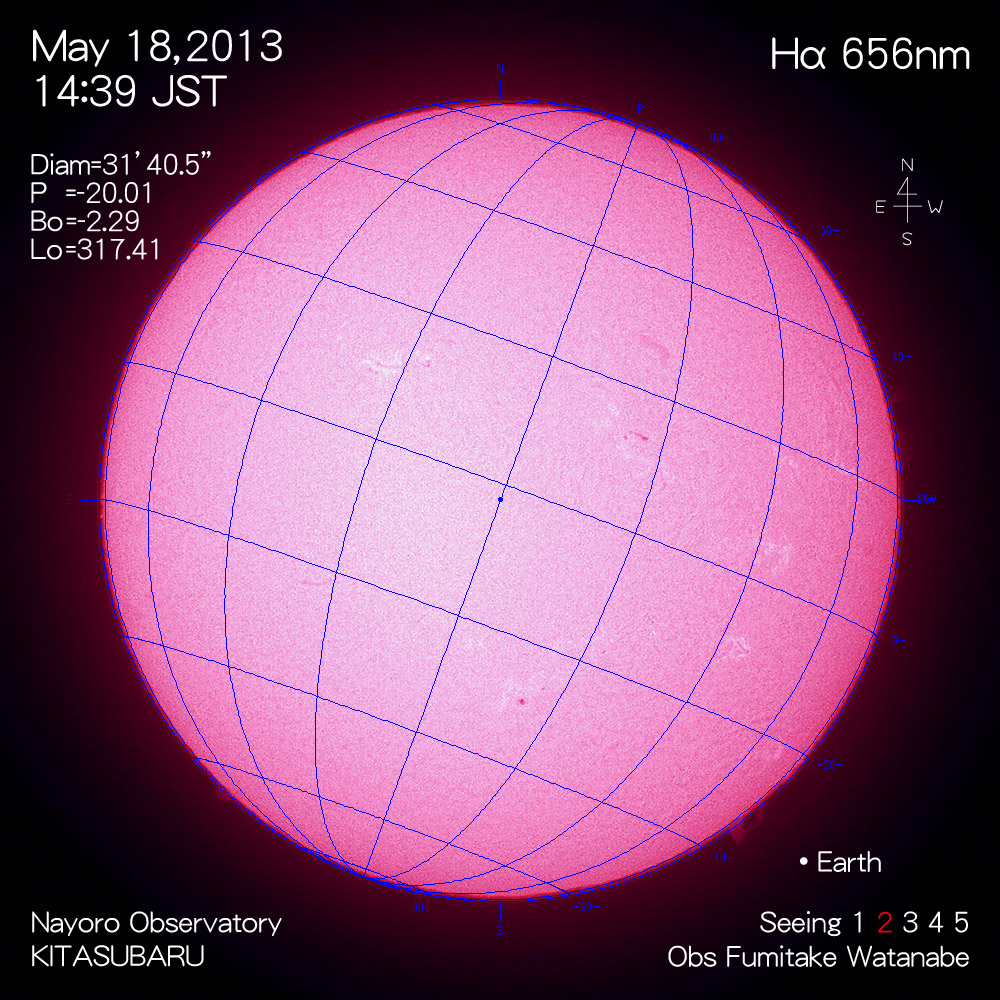 2013年5月18日Hα波長の太陽