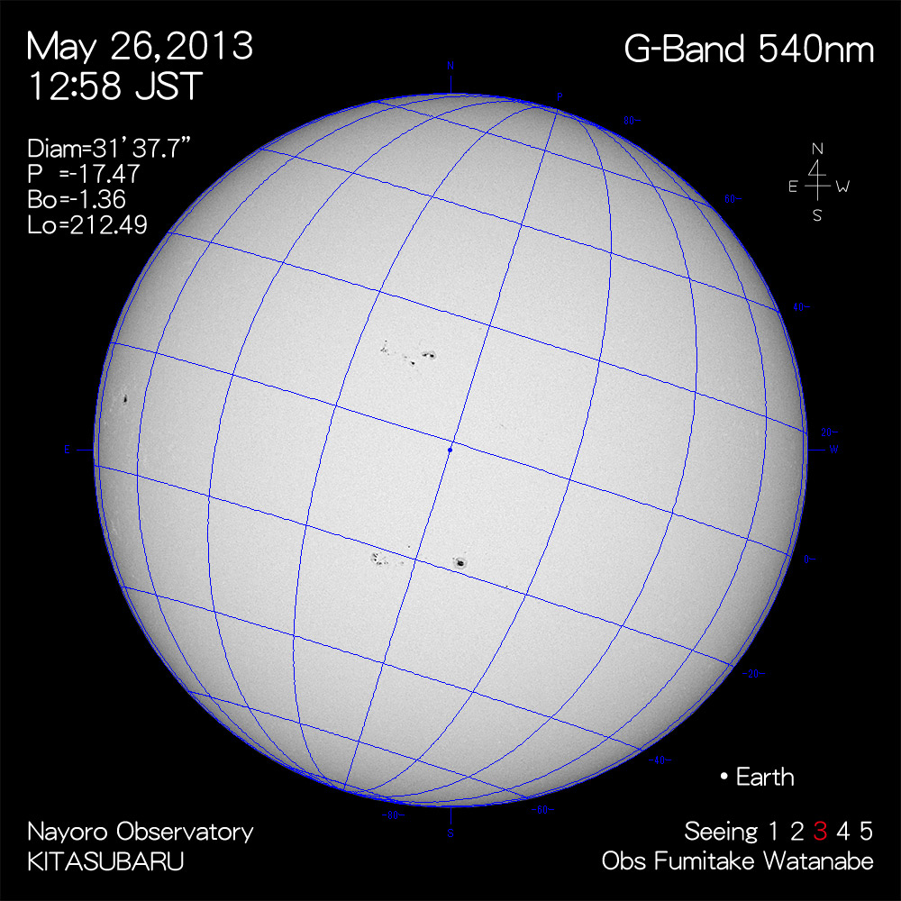 2013年5月26日540nm波長の太陽