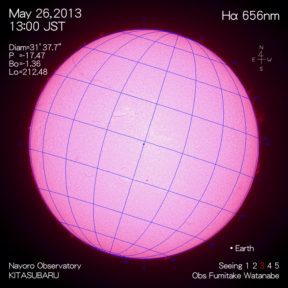 2013年5月26日Hα波長の太陽