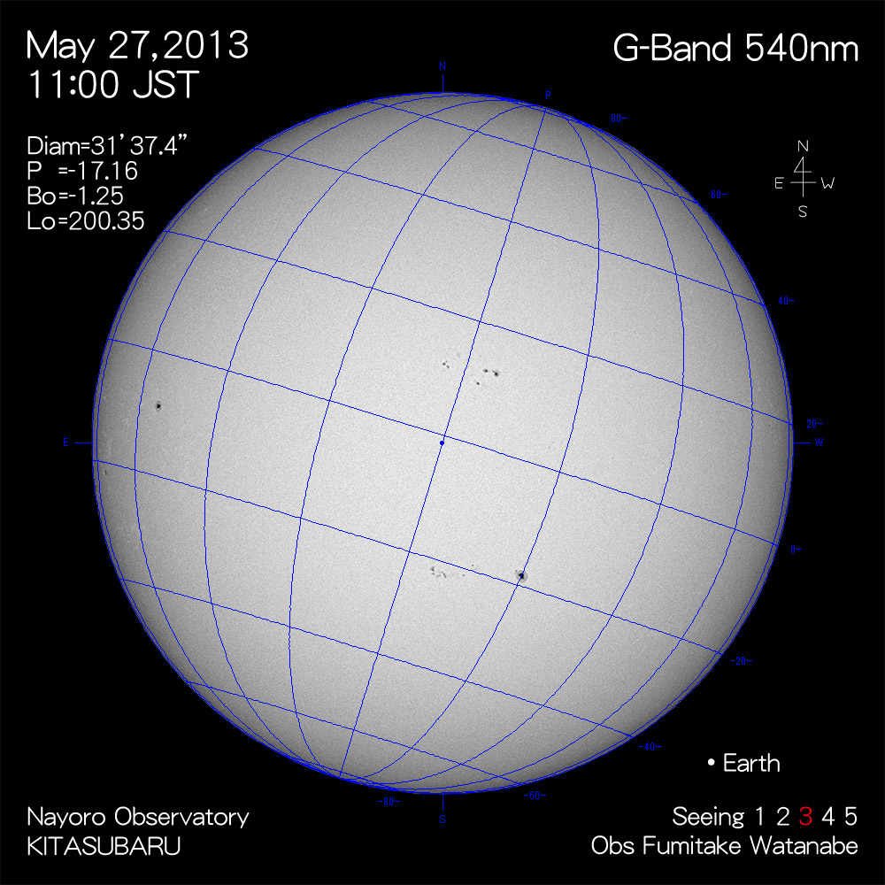 2013年5月27日540nm波長の太陽