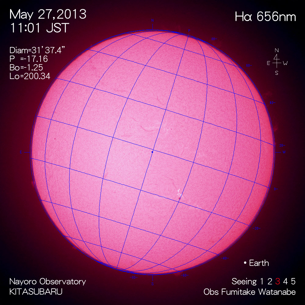 2013年5月27日Hα波長の太陽