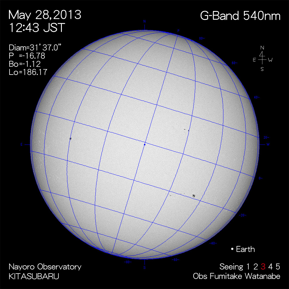2013年5月28日540nm波長の太陽