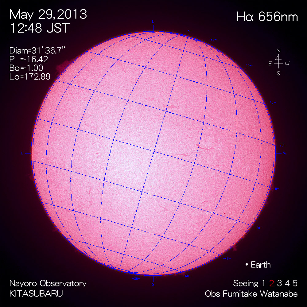 2013年5月29日Hα波長の太陽