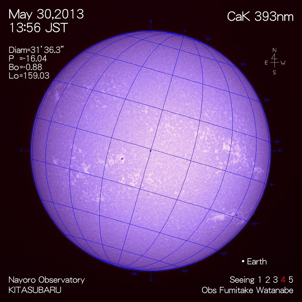 2013年5月30日CaK波長の太陽