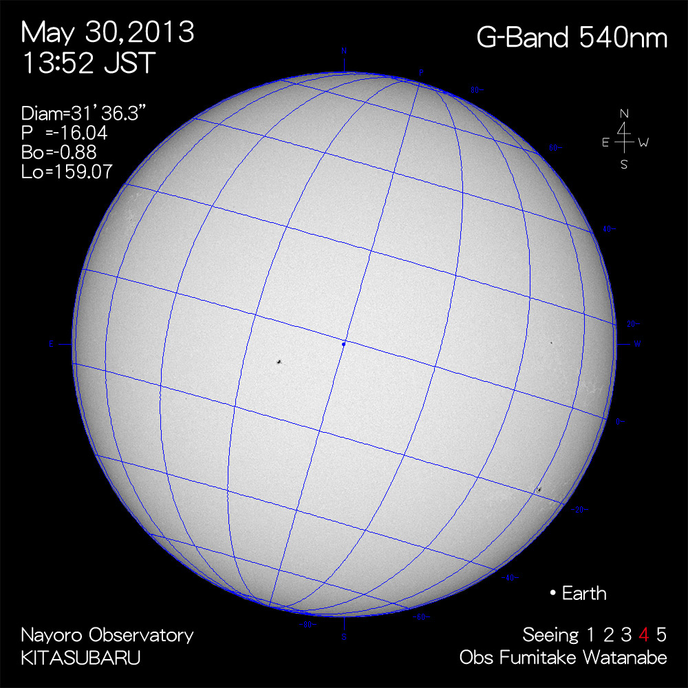 2013年5月30日540nm波長の太陽