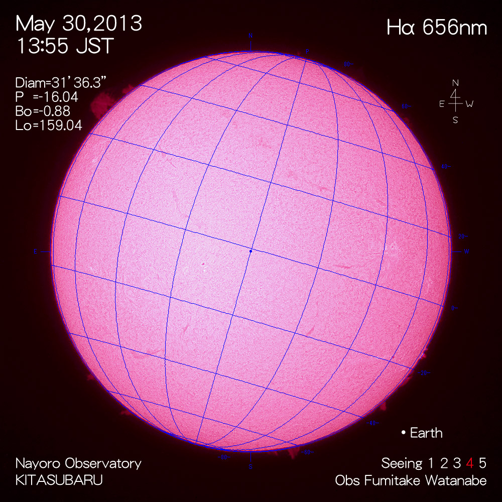 2013年5月30日Hα波長の太陽