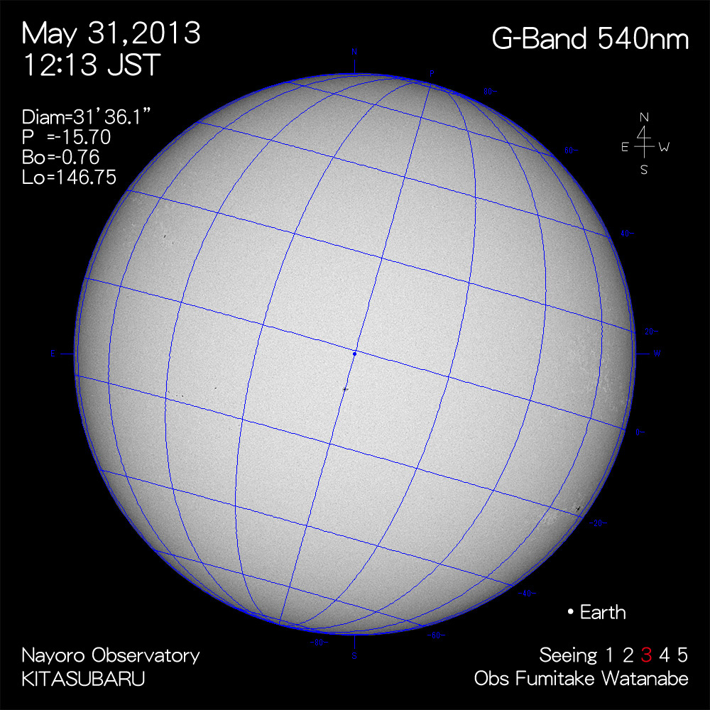2013年5月31日540nm波長の太陽