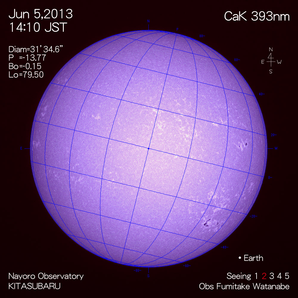 2013年6月5日CaK波長の太陽