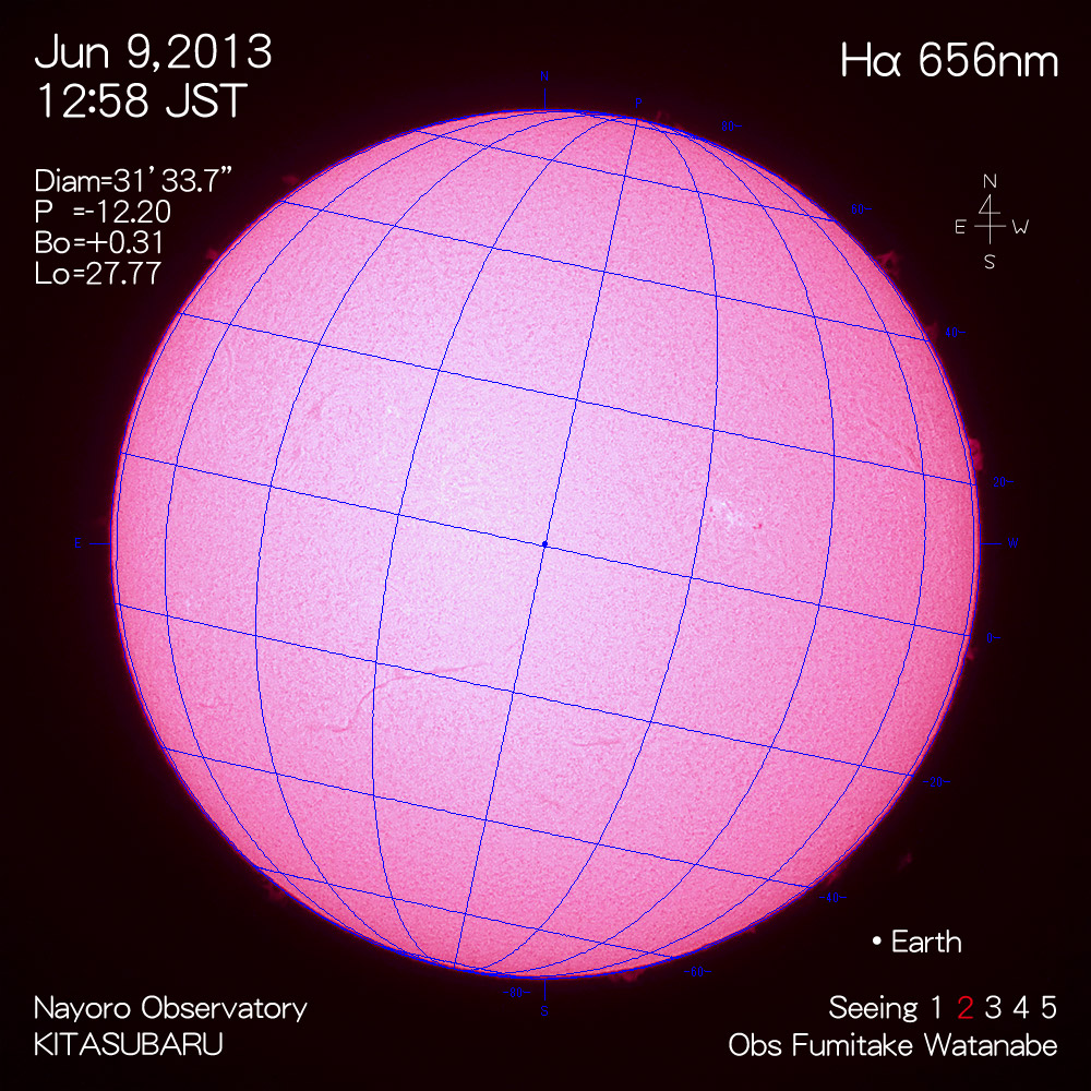 2013年6月9日Hα波長の太陽