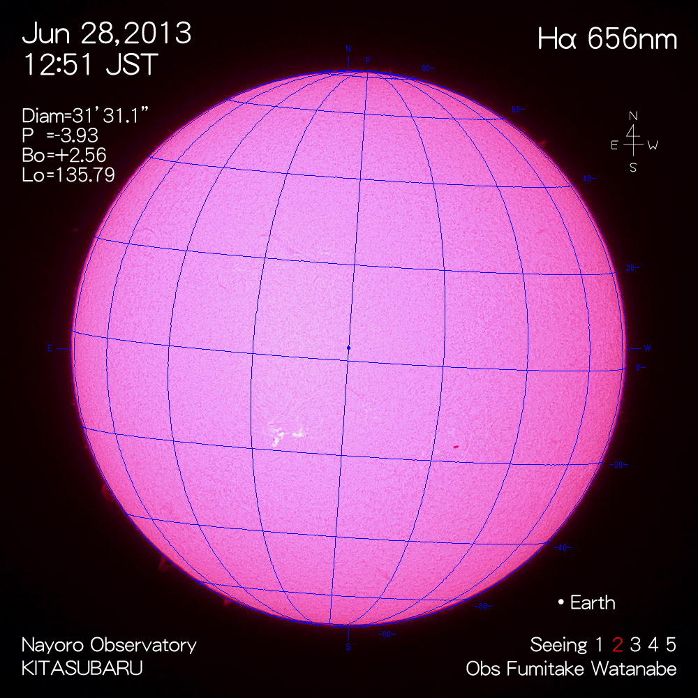 2013年6月28日Hα波長の太陽