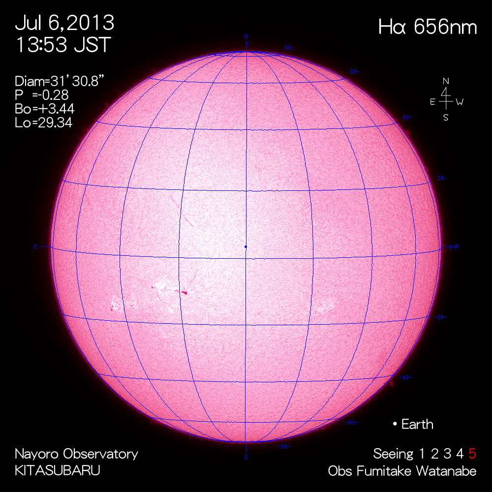 2013年7月6日Hα波長の太陽