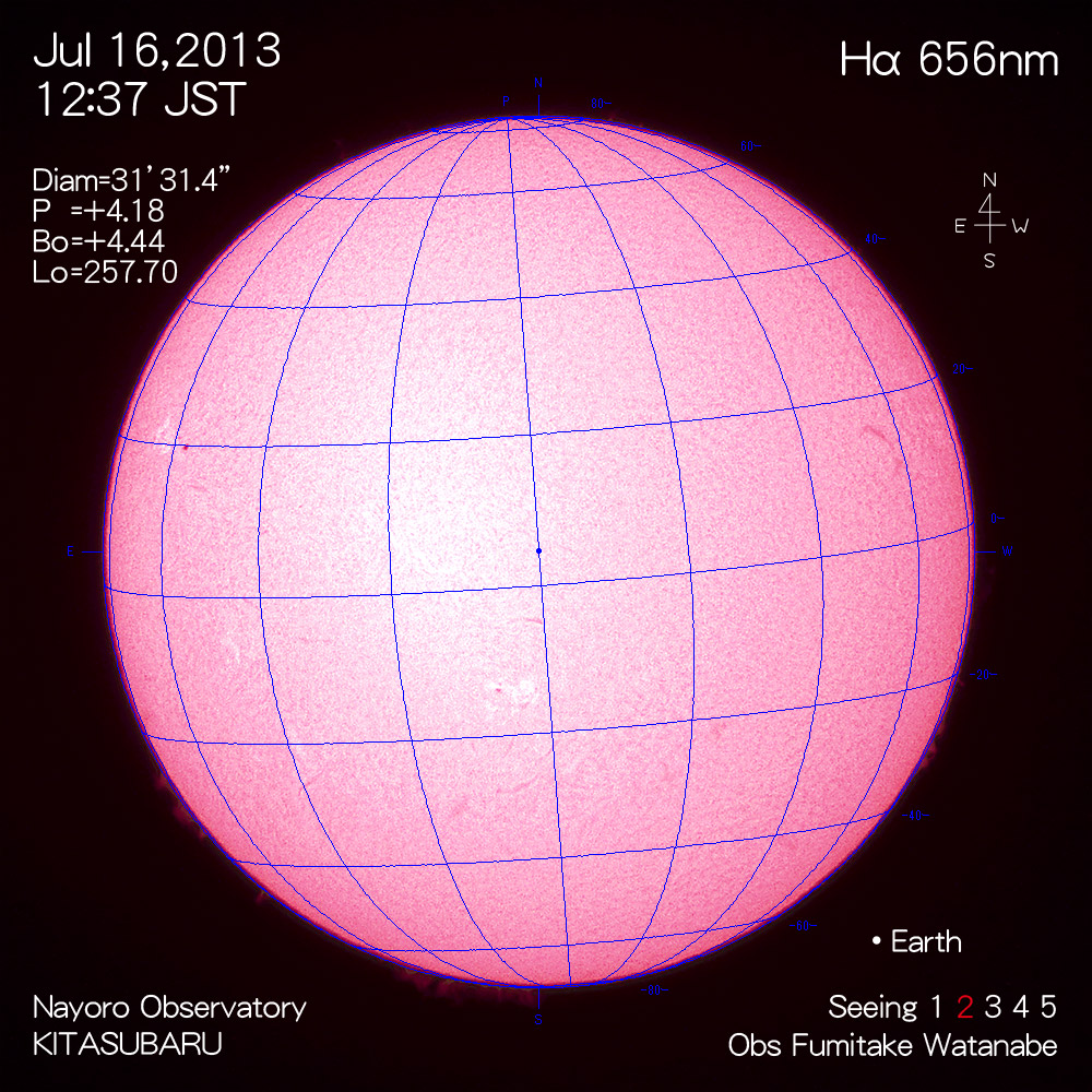 2013年7月16日Hα波長の太陽