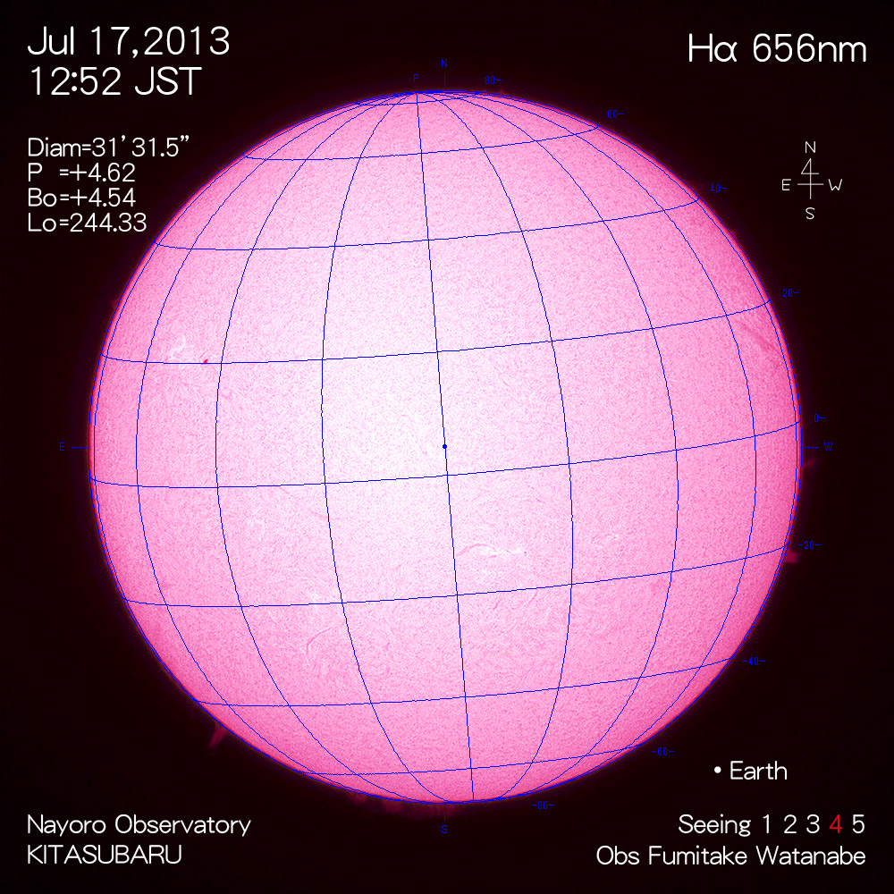 2013年7月17日Hα波長の太陽