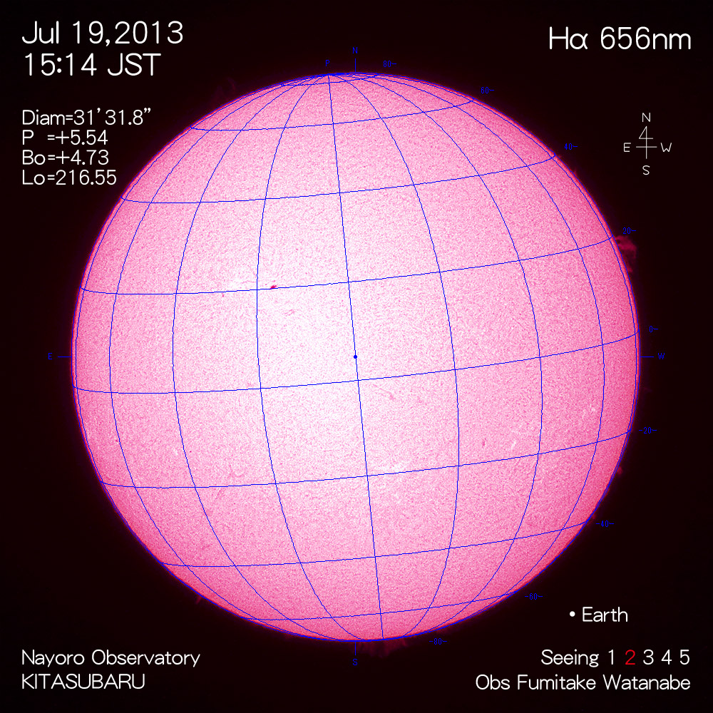 2013年7月19日Hα波長の太陽