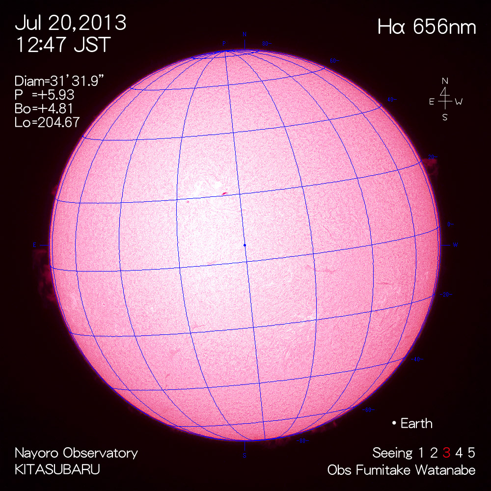 2013年7月20日Hα波長の太陽
