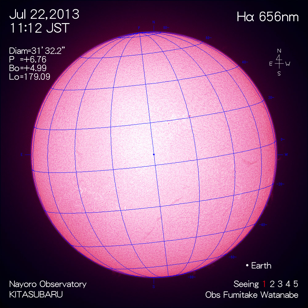 2013年7月22日Hα波長の太陽
