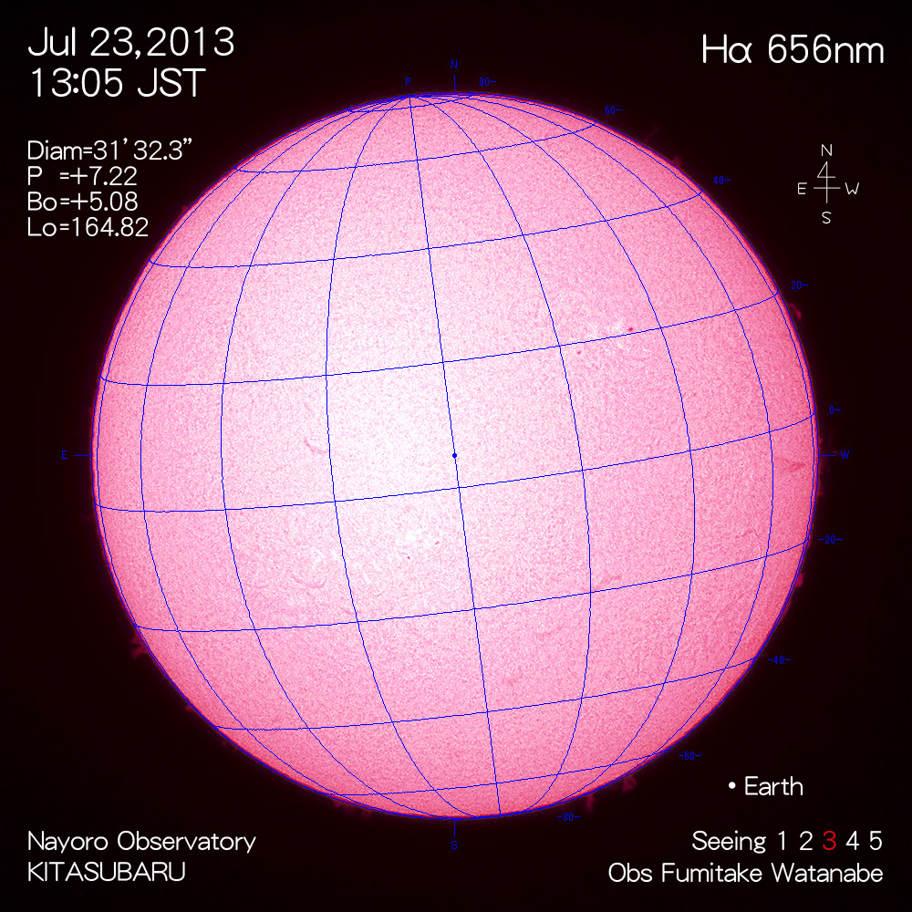 2013年7月23日Hα波長の太陽