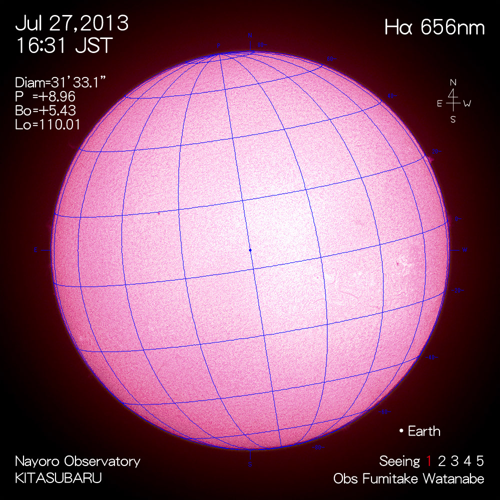 2013年7月27日Hα波長の太陽
