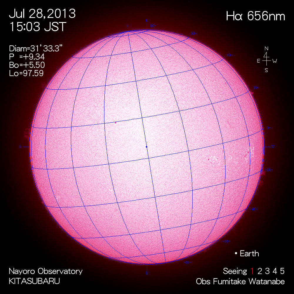 2013年7月28日Hα波長の太陽
