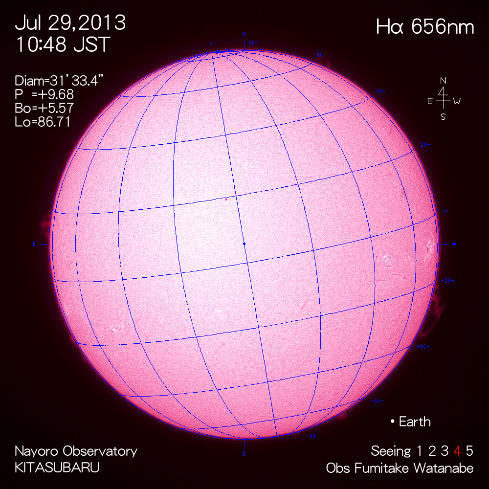 2013年7月29日Hα波長の太陽