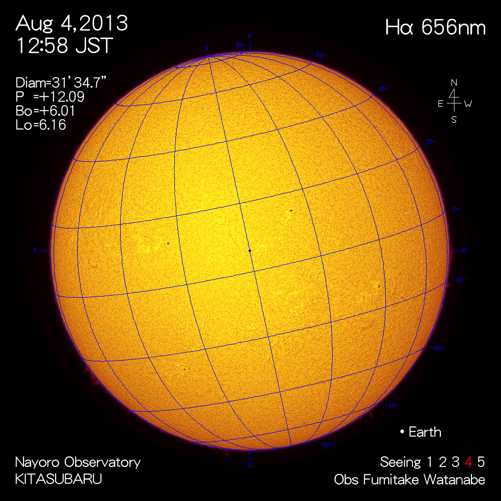 2013年8月4日Hα波長の太陽