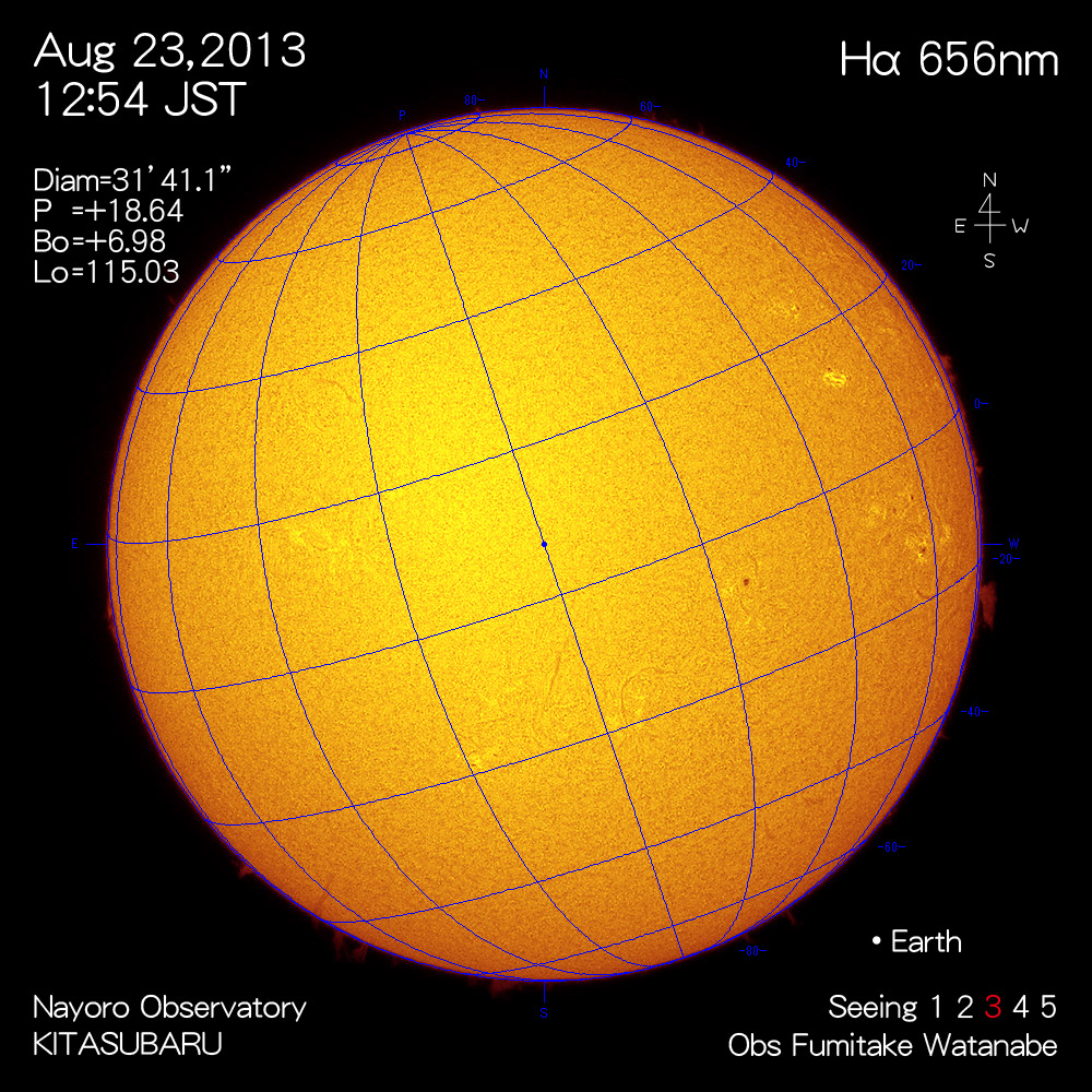 2013年8月23日Hα波長の太陽
