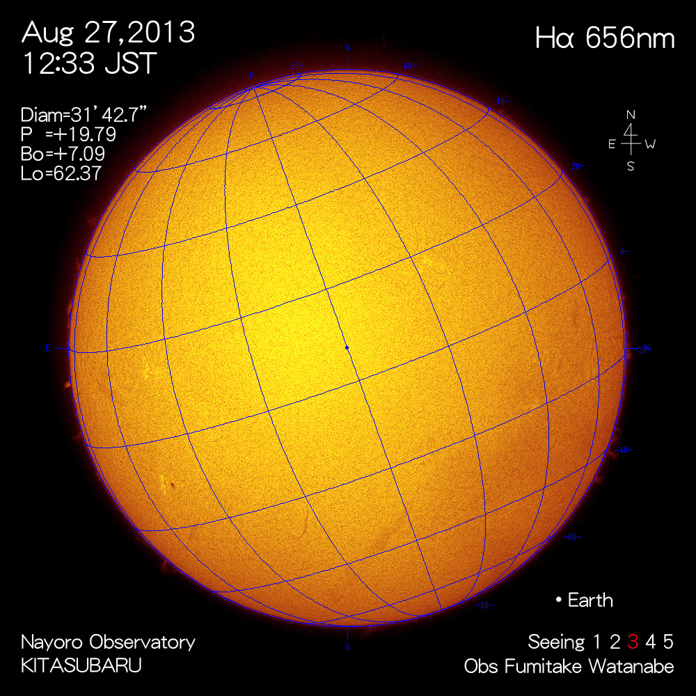 2013年8月27日Hα波長の太陽