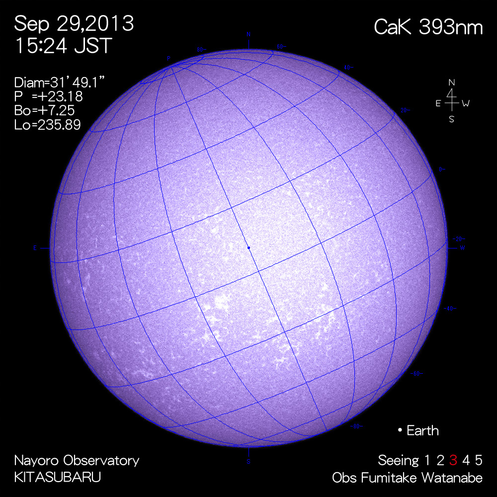 2013年9月10日CaK波長の太陽