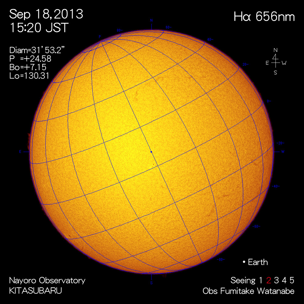 2013年9月18日Hα波長の太陽