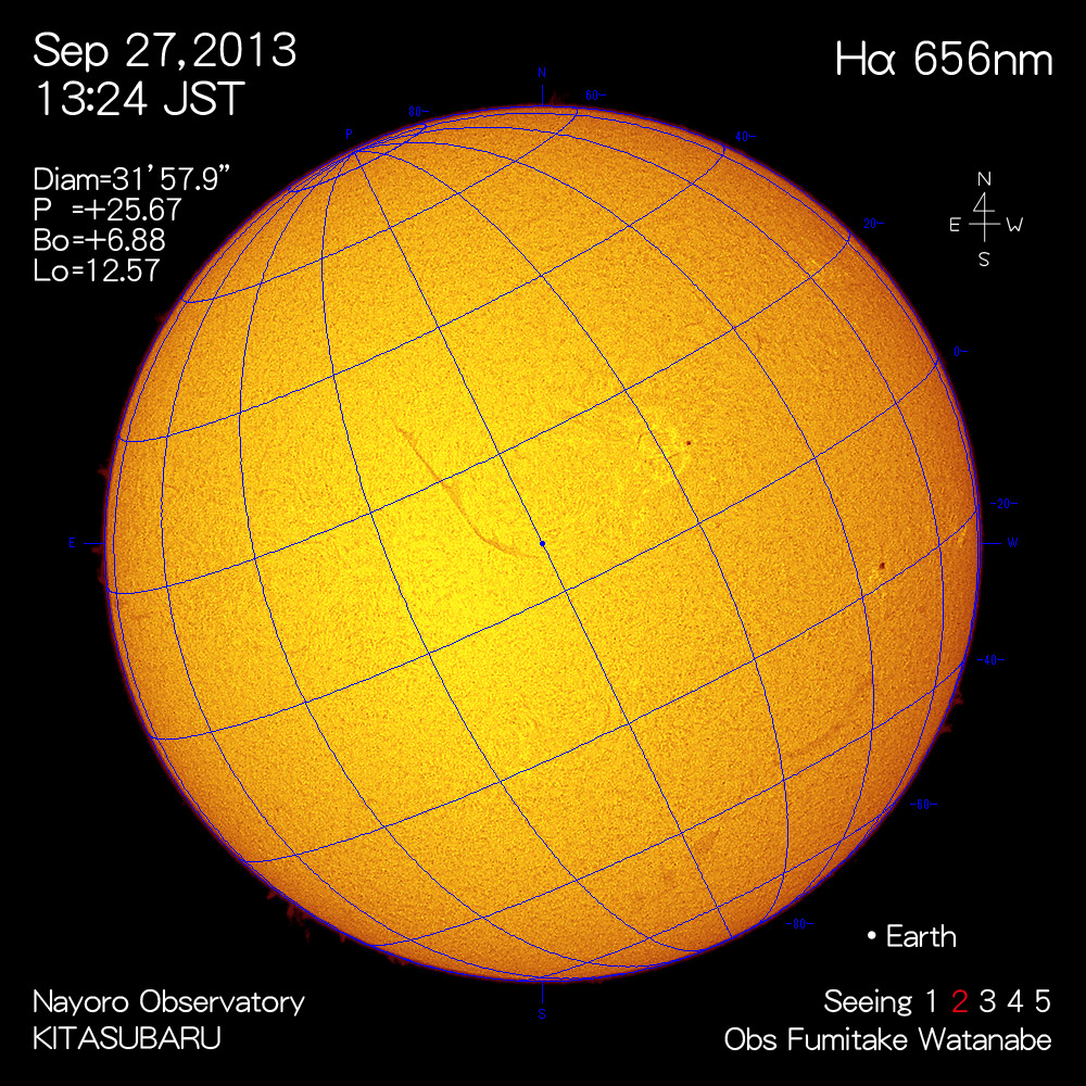2013年9月27日Hα波長の太陽