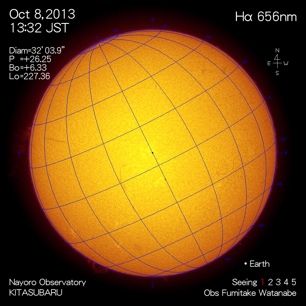 2013年10月8日Hα波長の太陽