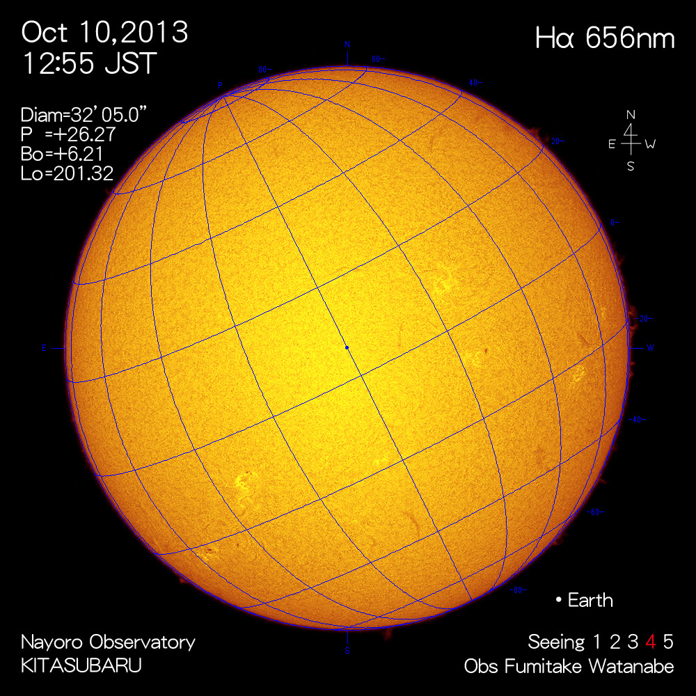 2013年10月10日Hα波長の太陽