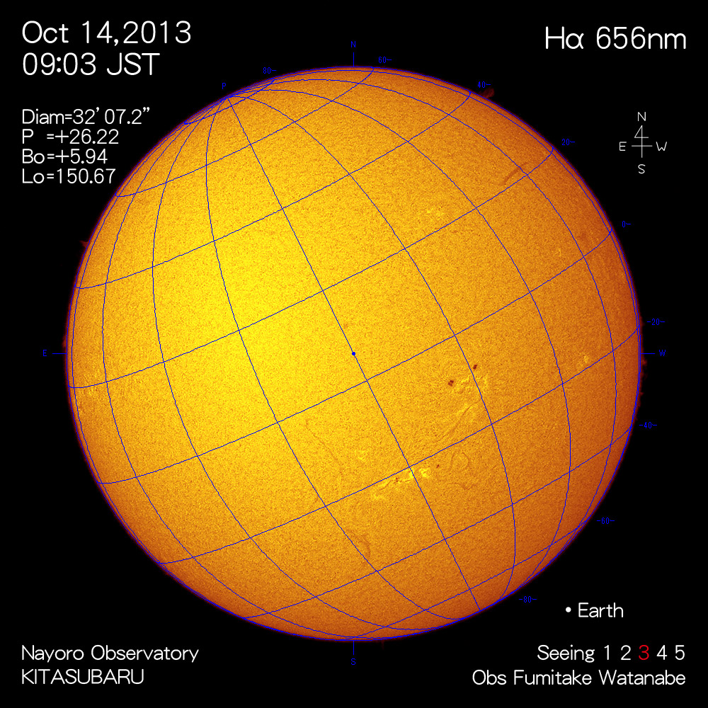 2013年10月14日Hα波長の太陽