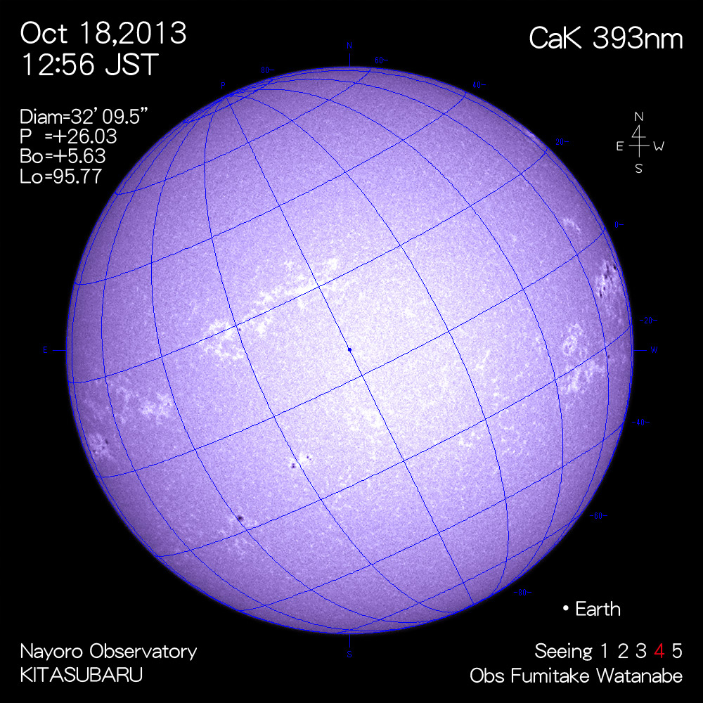 2013年10月18日CaK波長の太陽