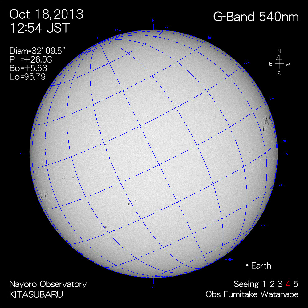 2013年10月18日540nm波長の太陽