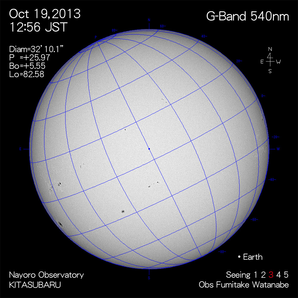 2013年10月19日540nm波長の太陽