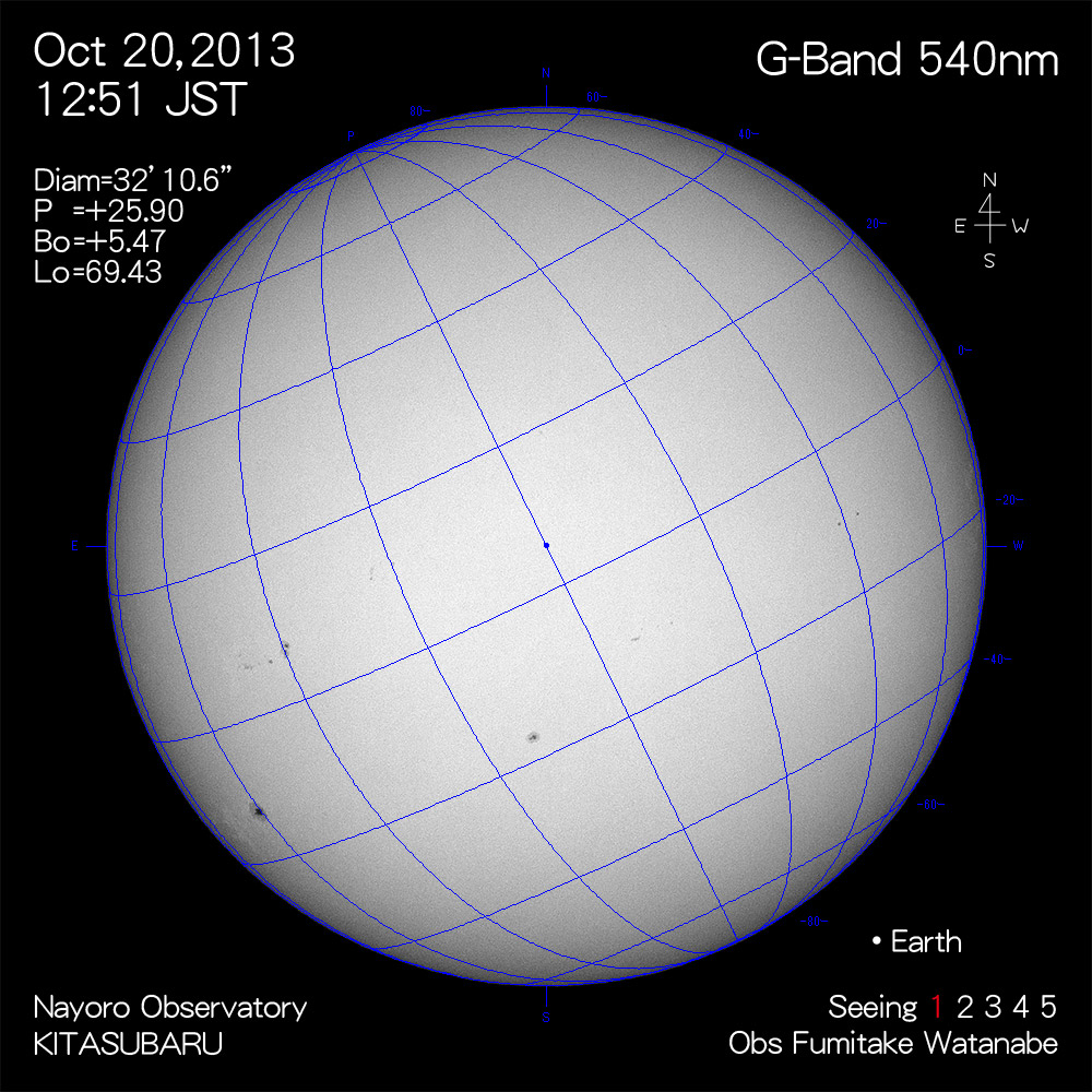 2013年10月20日540nm波長の太陽