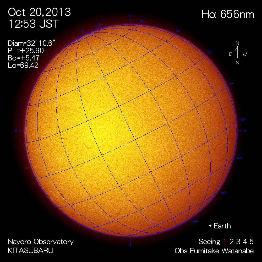 2013年10月20日Hα波長の太陽