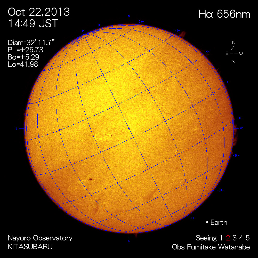 2013年10月22日Hα波長の太陽