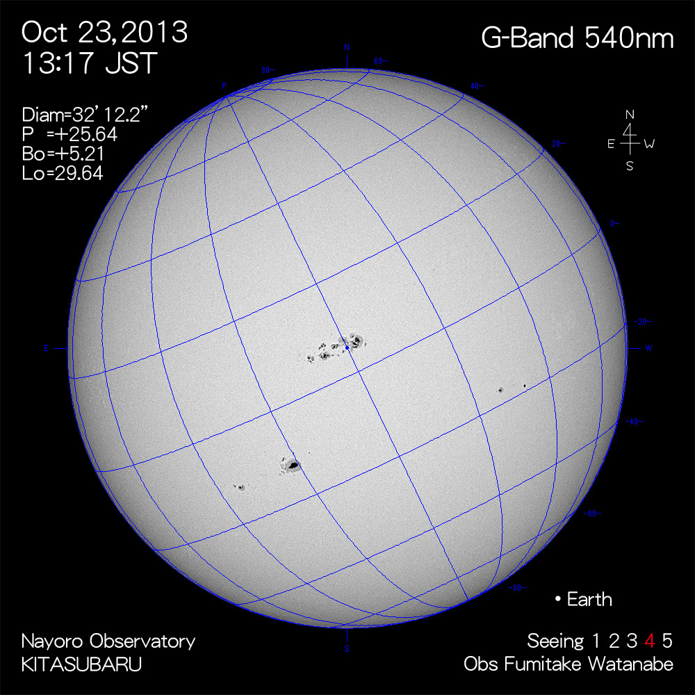 2013年10月23日540nm波長の太陽