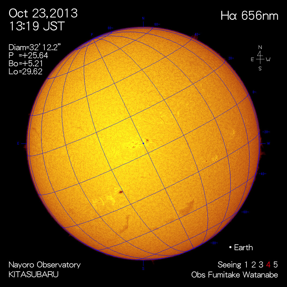 2013年10月23日Hα波長の太陽