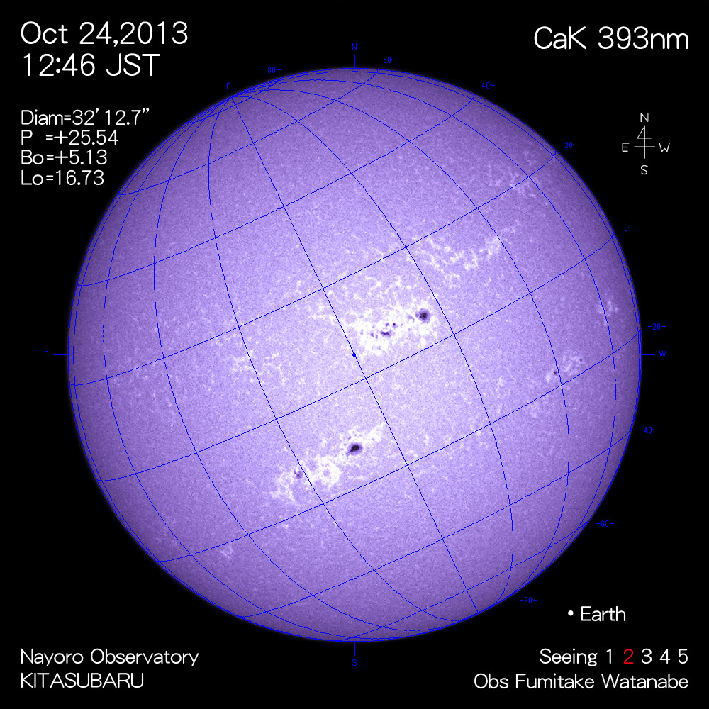 2013年10月24日CaK波長の太陽