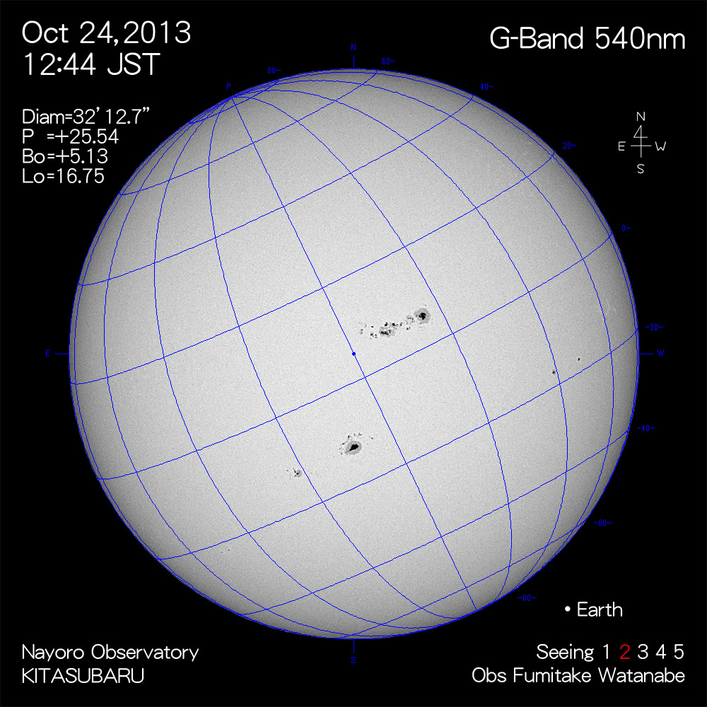 2013年10月24日540nm波長の太陽