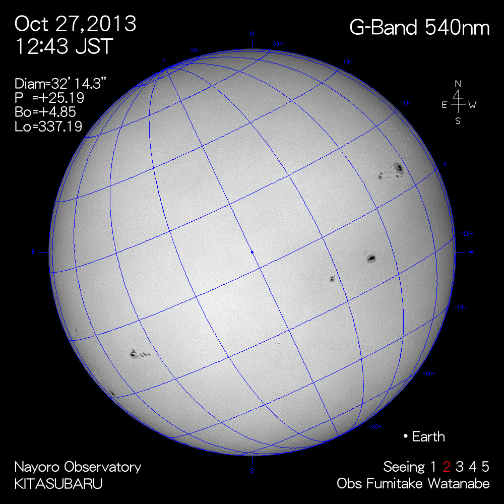 2013年10月27日540nm波長の太陽
