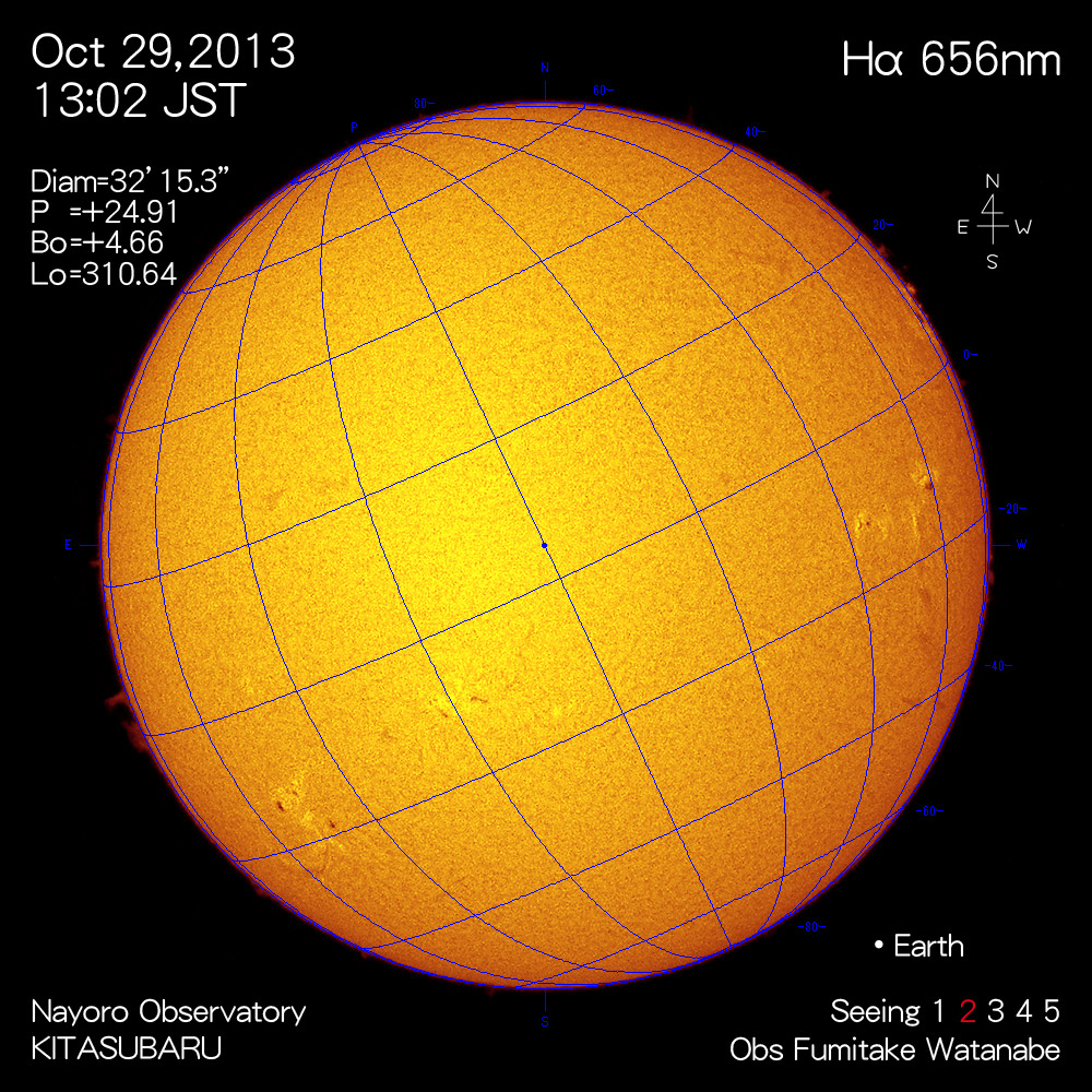 2013年10月29日Hα波長の太陽