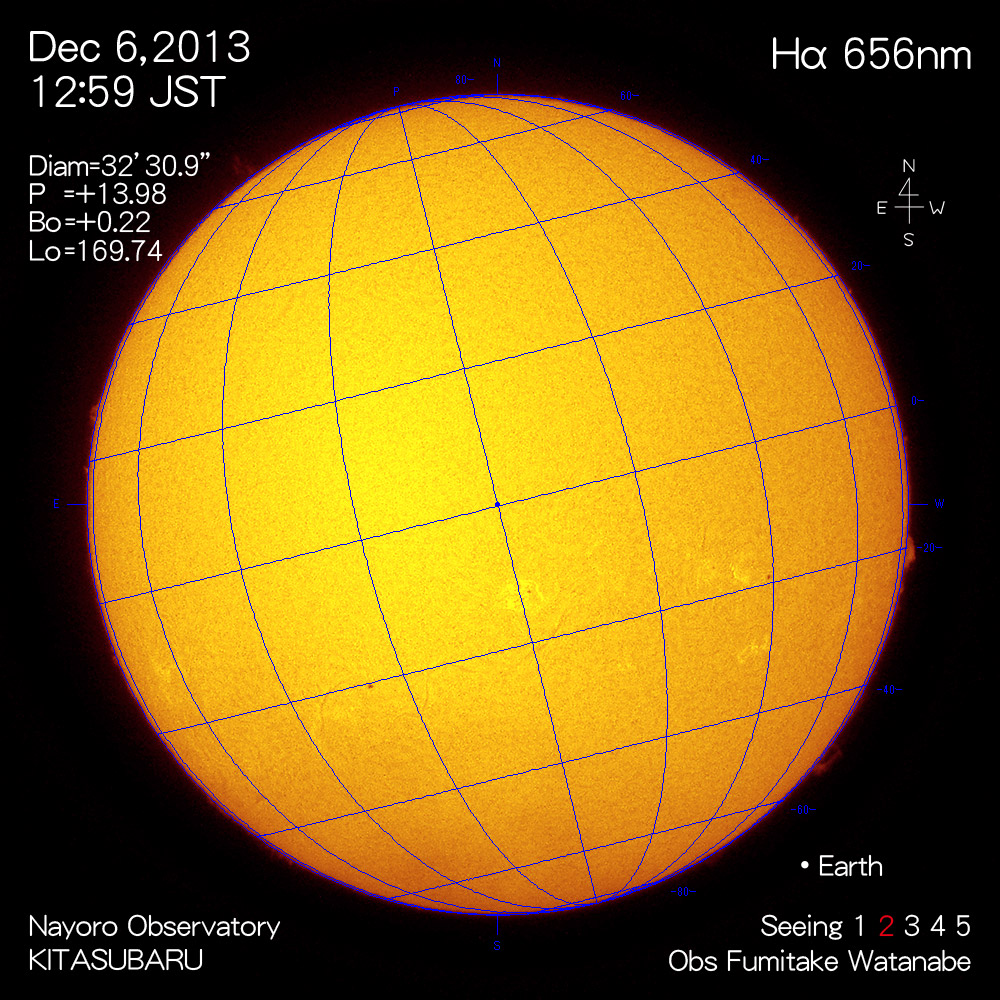 2013年12月6日Hα波長の太陽