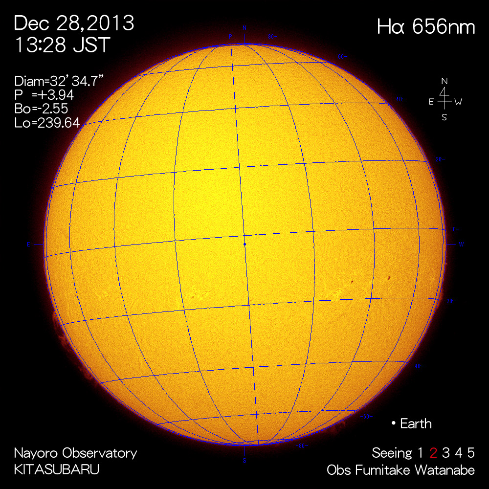 2013年12月28日Hα波長の太陽