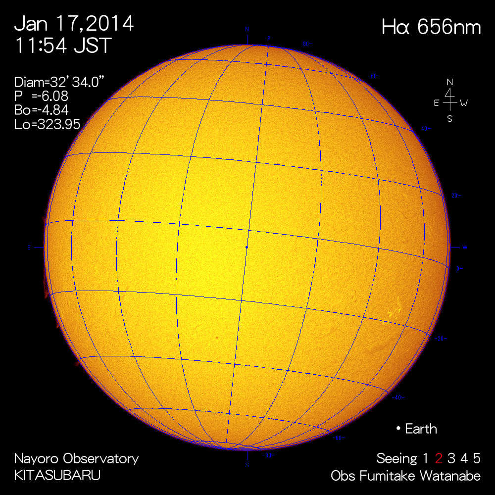 2014年1月17日Hα波長の太陽