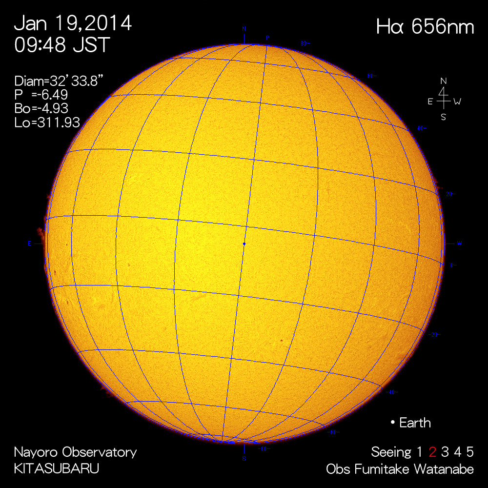 2014年1月19日Hα波長の太陽